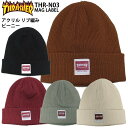 正規品 あす楽 THRASHER スラッシャー ニットキャップ THR-N03 MAG LABEL アクリル リブ編みビーニー アクリルビーニー ニット帽 ビーニー ラベル ロゴ メンズ レディース 男女兼用 スケートボード ブランド スケーター スケボー ポイント消化