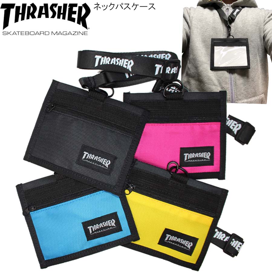 スラッシャー 定期入れ（メンズ） 正規品 スラッシャー ネックパスケース THRASHER ネックピース ネームホルダー IDカードケース 身分証入れ IDカードホルダー パスケース カード入れ 小銭入れ ポイント消化 買い回り 新入学 新生活 新学期