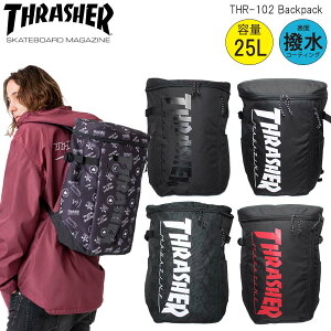 【クーポン有】10％OFF あす楽 正規品 スラッシャー 容量 25L 撥水 リュック かばん THR-102 THRASHER ボックス型 ディパック 大きい 大きめ バックパック 黒 ブラック THR102 ボックス メンズ レディース デイパック 通勤 通学 高校生 大学生 送料無料 入学 新生活 新学期