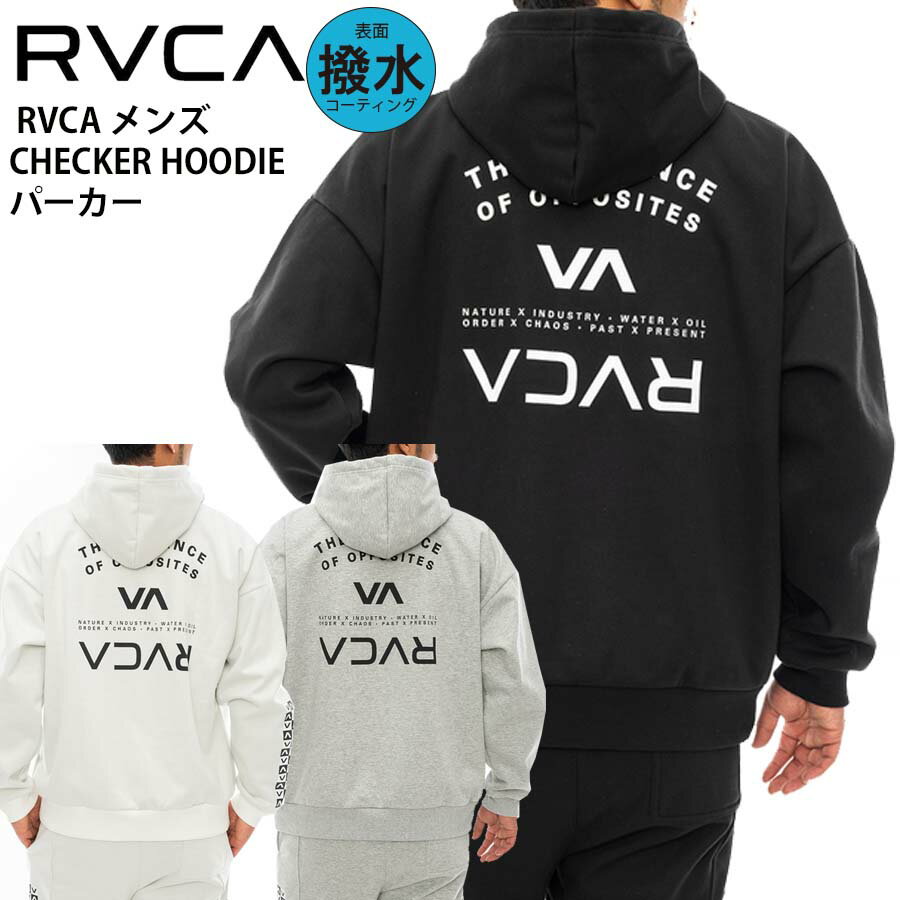 サー 【20%OFF】 正規品 RVCA ルーカ メンズ 撥水 パーカー ドロップショルダー 裏起毛 BD042-048 CHECKER HOODIE パーカー スエット BD042048 スウェット 撥水パーカー 大きめ ルカ ブランド スケーター サーファー ストリート ファッション