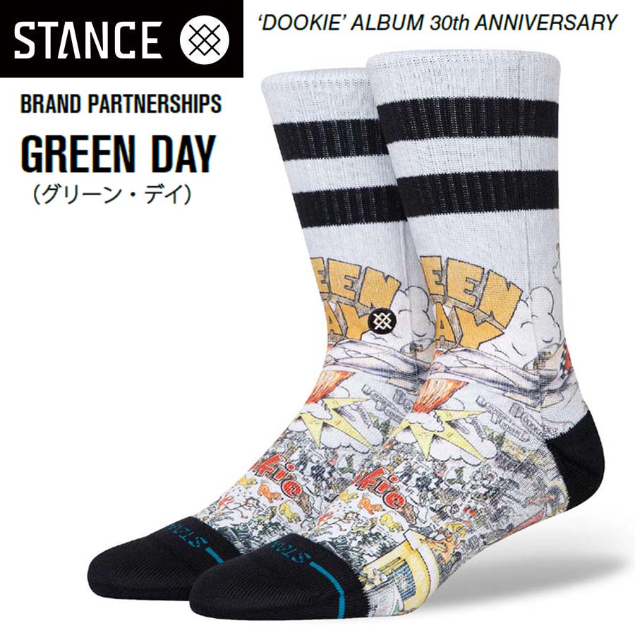 正規品 STANCE SOX グリーンデイ GREEN DAY スタンス ソックス 1足 靴下 くつした ユニセックス A556A24199 BASKET CASE ロゴ ブランド スケータースタイル スケーター スケートボーダー スケボー スノーボーダー スケボースタイル