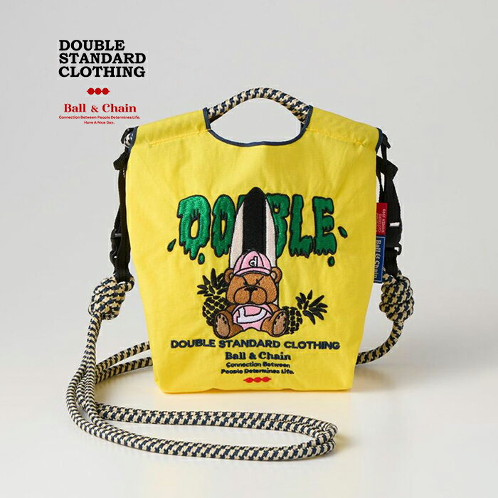 ダブルスタンダードクロージング×ボールアンドチェーン ショルダーバッグ DOUBLE STANDARD CLOTHING×Ball&Chain サーファーベア SURFER BEAR ナイロンバッグ ストラップ付き イエロー【2024春夏】のサムネイル