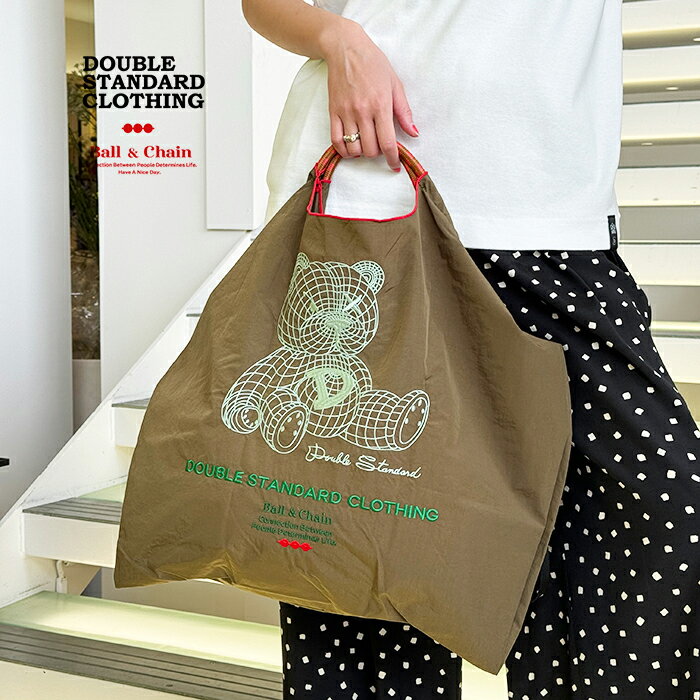 ダブルスタンダードクロージング×ボールアンドチェーン ショッピングバッグ DOUBLE STANDARD CLOTHING×Ball&Chain ニアフューチャーベア エコバッグ トートバッグ ダブスタ カーキ【2024春夏】のサムネイル