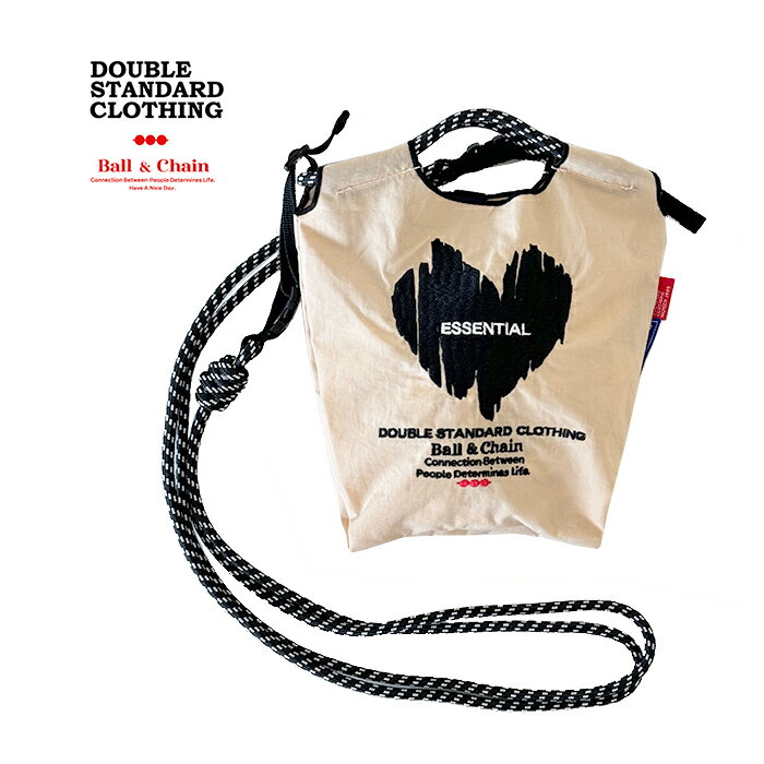 ダブルスタンダードクロージング×ボールアンドチェーン ショルダーバッグ DOUBLE STANDARD CLOTHING×Ball&Chain ハートエッセンシャル ナイロンバッグ ストラップ付き ダブスタ ベージュ【2024春夏】のサムネイル