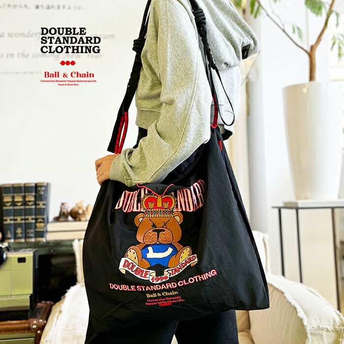 【新作】ダブルスタンダードクロージング×ボールアンドチェーン ショッピングバッグ ball&chain DOUBLE STANDARD CLOTHING×Ball&Chain キングベア エコバッグ トートバッグ ダブスタ ブラック【2024秋冬】のサムネイル