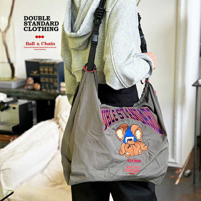 【新作】ダブルスタンダードクロージング×ボールアンドチェーン ショッピングバッグ DOUBLE STANDARD CLOTHING×Ball&Chain ローリングベア エコバッグ トートバッグ ダブスタ チャコール【2024秋冬】のサムネイル