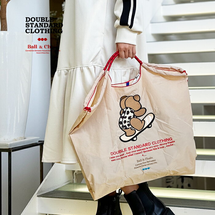 【新作】ダブルスタンダードクロージング×ボールアンドチェーン ショッピングバッグ DOUBLE STANDARD CLOTHING×Ball&Chain スケボーベア エコバッグ トートバッグ ダブスタ ベージュ【2024秋冬】のサムネイル