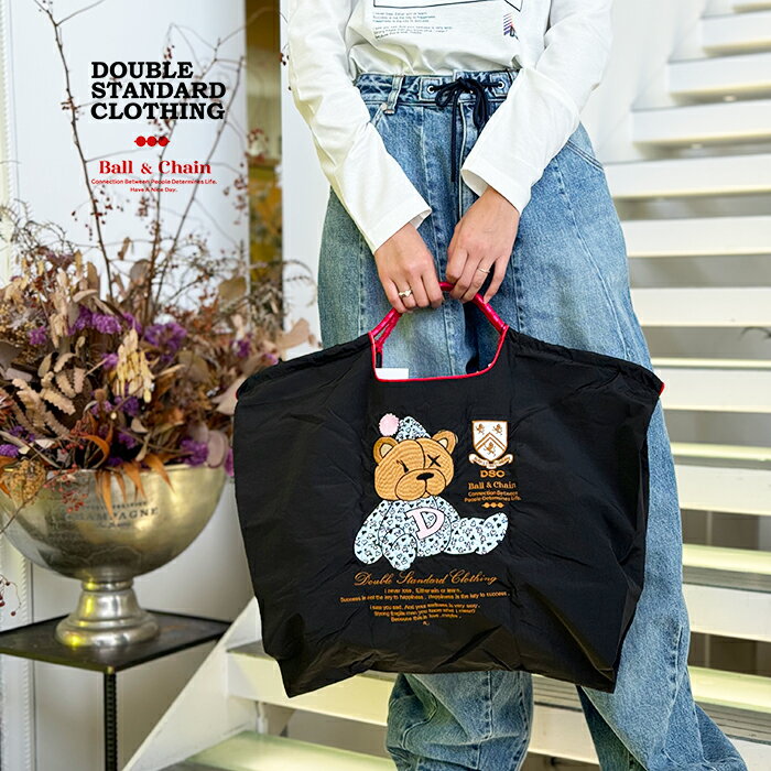 【新作】ダブルスタンダードクロージング×ボールアンドチェーン ショッピングバッグ DOUBLE STANDARD CLOTHING×Ball&Chain ベビーベア エコバッグ トートバッグ ダブスタ ブラック【2024秋冬】のサムネイル