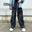 ダブルスタンダードクロージング カーゴパンツ DOUBLE STANDARD CLOTHING ESSENTIAL シアーダンボールカーゴパンツ ワイド エッセンシャル ダブスタ レディース ブラック【2024春夏】