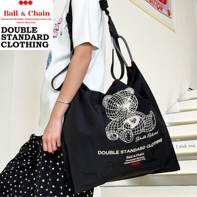 【新作】ダブルスタンダードクロージング×ボールアンドチェーン ショッピングバッグ ball&chain DOUBLE STANDARD CLOTHING×Ball&Chain ダブルスタンダードクロージング ニアフューチャーベア エコバッグ トートバッグ ダブスタ ブラック【2024春夏】のサムネイル
