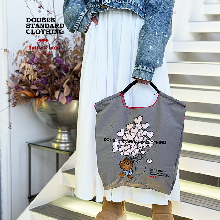 【再登場】ダブルスタンダードクロージング×ボールアンドチェーン ショッピングバッグ DOUBLE STANDARD CLOTHING×Ball&Chain バルーンベア Mサイズ エコバッグ トートバッグ ダブスタ グレー【2024秋冬】のサムネイル