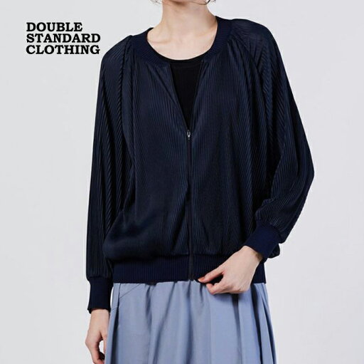ダブルスタンダードクロージング ブルゾン DOUBLE STANDARD CLOTHING Sov. ソブ シアープリーツブルゾン ジップアップ プリーツ ゆったり 長袖 ダブスタ レディース ネイビー【2025春夏】 ダブルスタンダードクロージング ブルゾン DOUBLE STANDARD CLOTHING Sov. ソブ シアープリーツブルゾン ジップアップ プリーツ ゆったり 長袖 ダブスタ レディース ネイビー【2025春夏】