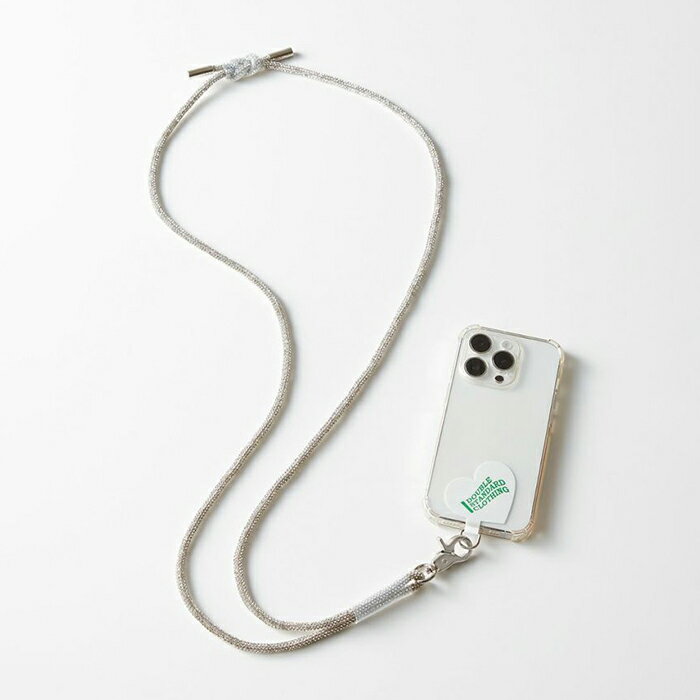 ダブルスタンダードクロージング ショルダーストラップ DOUBLE STANDARD CLOTHING ラインストーンスマホショルダーストラップ ハート 2枚 ホルダー ダブスタ シルバー【2025春夏】
