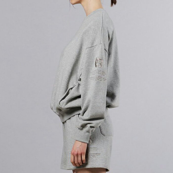ダブルスタンダードクロージング スウェットシャツ DOUBLE STANDARD CLOTHING ESSENTIAL ロゴ裏毛プルオーバー トレーナー オーバーサイズ 長袖 ダブスタ レディース グレー【2025秋冬】