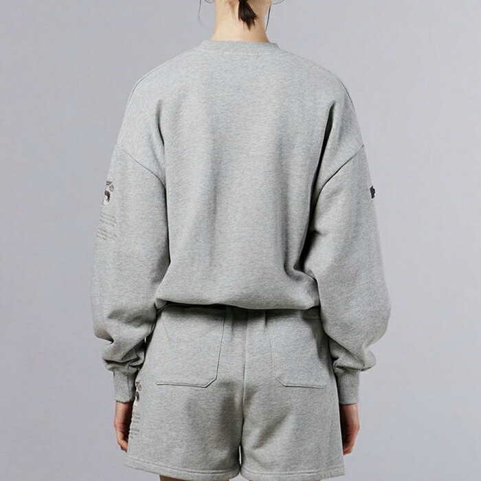 ダブルスタンダードクロージング スウェットシャツ DOUBLE STANDARD CLOTHING ESSENTIAL ロゴ裏毛プルオーバー トレーナー オーバーサイズ 長袖 ダブスタ レディース グレー【2025秋冬】