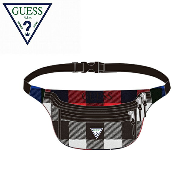 ゲスグリーンレーベル ウエストバッグ GUESS GREEN LABEL CHECKED FANNY PACK ウエストポーチ ファニーパック チェック柄 GRFW19-041 マルチカラー【アイアム正規取扱店】【2019秋冬】 A