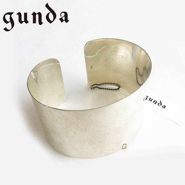 gunda バングル【エスカーブ別注】ガンダ CUFF BANGLE/鏡面シルバー カフバングル ブレスレット メンズ レディース 男女兼用 SILVER シルバー