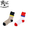 IL BISONTE ソックス イルビゾンテ クルーソックス 靴下 ワンスター 男女兼用 54182304880 ネイビー/レッド【正規取扱店】【2色展開】 D...