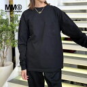 エムエム6 メゾンマルジェラ 長袖Tシャツ MM6 Maison Margiela クルーネック ロンT ロングスリーブ コットン レディース BLACK ブラ...