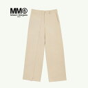 エムエム6 メゾンマルジェラ トラウザーズパンツ MM6 Maison Margiela ワイドレッグ コットンギャバジン レディース SAND BEIGE サ...
