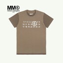 メゾン・マルタン・マルジェラ エムエム6 MM6 レディース メゾンマルジェラ Tシャツ Maison Margiela クルーネック 半袖 ショートスリーブ コットン ツーレイヤー メンズ TAUPE トープ【マルタンマルジェラジャパン正規取扱店】【2024春夏】