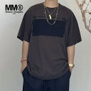 エムエム6 メゾンマルジェラ Tシャツ MM6 Maison Margiela クルーネック 半袖 ショートスリーブ コットン メンズ レディース ブラウン【マ...