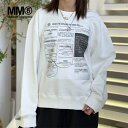 エムエム6 メゾンマルジェラ スウェットシャツ MM6 Maison Margiela ニュースペーパープリントジャージースウェット プルオーバー トレーナー ...