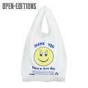 オープンエディションズ サンキュートート Lauren DiCioccio for Open-Editions THANK YOU TOTE SMILE スマイル ショッピングバッグ エコバッグ トートバッグ 700085980 BLUE ブルー【2021春夏】