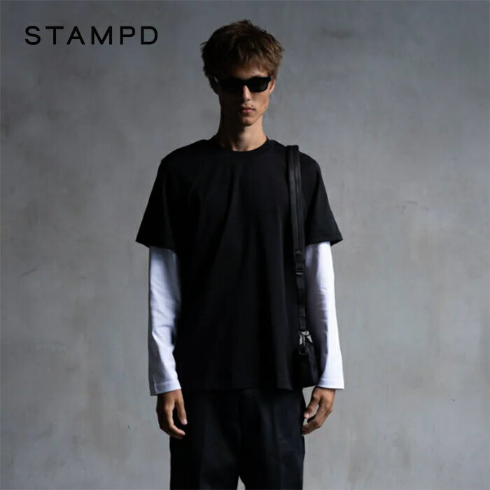 スタンプド ダブルレイヤーLSリラックスTシャツ STAMPD ロングスリーブTシャツ クルーネック ダブルレ..