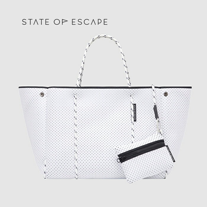 ステート オブ エスケープ トートバッグ STATE OF ESCAPE エスケープ キャリーオール ESCAPE CARRYALL 大型トート 大容量 ショルダートート ポーチ付き ネオプレン WHITE