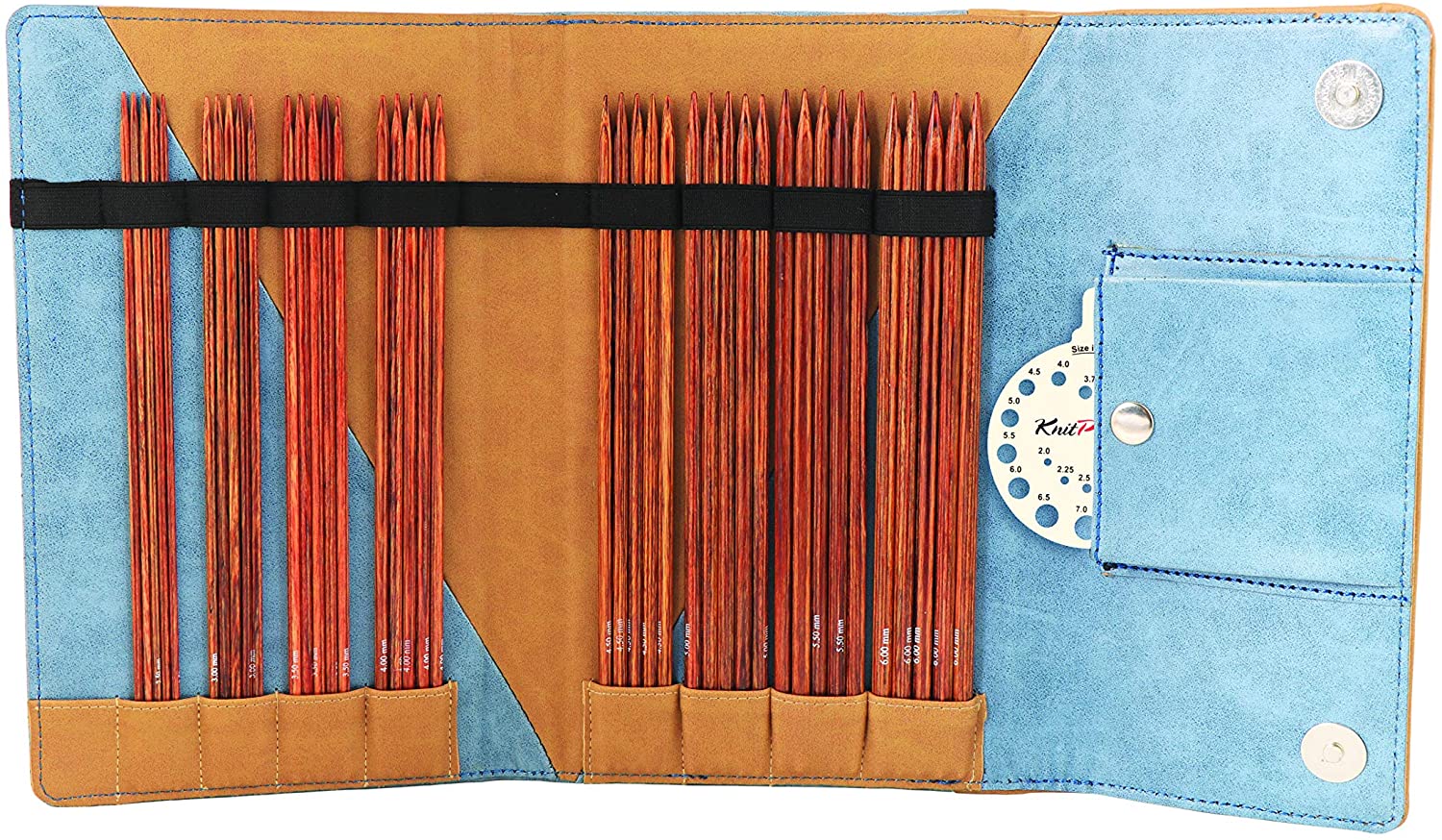 【正規品/送料無料】KnitPro ニットプロ Ginger ジンジャー 5本針セット (20cm) 31283 【クーポン配布中】 木製 ダブルポイント 短針 棒針 靴下 手袋 ハンドウォーマー 編み針 8サイズ入 ケース付 セット 手編み