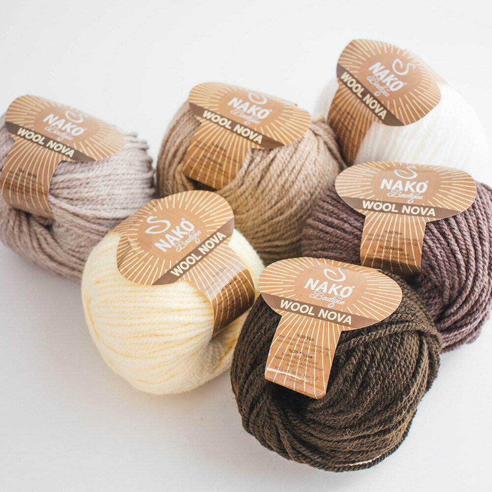 Rakuten - NAKO ウールノバ（Wool Nova）80g 96m ウール30％×アクリル70％｜ふんわり柔らかい中太毛糸｜冬のセーター・マフラー・帽子に最適