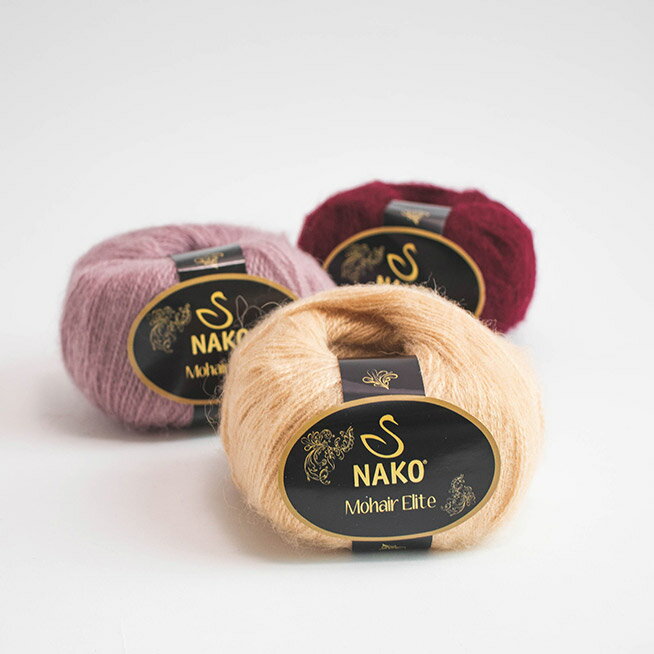 NAKO Mohair Elite & Print モヘア エリート&プリント 毛糸 50g 約245m｜モヘア35％ アクリル65％｜ふ..