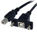 StarTech.com 30cm USB2.0 パネルマウント型ケーブル パネルマウント用USB Bポート(メス) - USB Bポート(オス