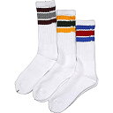 Healthknit（ヘルスニット） SKATE SOCKS 3本ラインクルースケートソックス