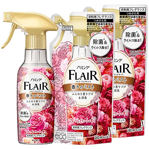 【まとめ買い】フレアフレグランスミスト フローラル&スウィート 本体270ml+詰め替え240ml*2個