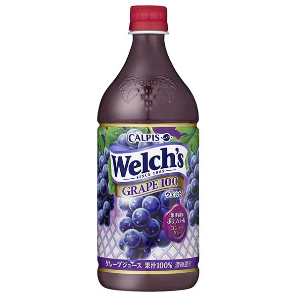 ウェルチ Welch's グレープ100% [ペット] 800g x 8本[ケース販売][アサヒ飲料 国産 飲料][同梱不可] ギフト プレゼント 敬老の日 お歳暮 御歳暮