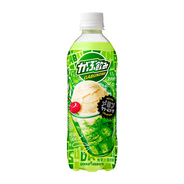 Soda - ポッカサッポロ がぶ飲みメロンクリームソーダ [ペット] 500ml × 48本[2ケース販売] 送料無料(本州のみ) [ポッカサッポロ 日本 飲料 炭酸 JE86]ギフト プレゼント 贈り物 お祝い 内祝い お返し 誕生日プレゼント 父の日 敬老の日
