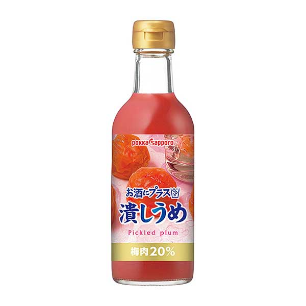 ポッカサッポロ お酒にプラス潰しうめ [瓶] 300ml x 24本[2ケース販売] 送料無料(沖縄対象外) [ポッカサッポロ 日本 飲料 HG28] ギフト..