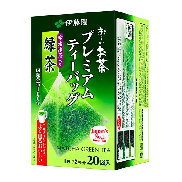 伊藤園 お〜いお茶 プレミアム ティーバッグ 抹緑 (1.8g×20袋) x 8パック[ケース販売][伊藤園 日本 飲料 日本茶 19403] ギフト プレゼント 敬老の日