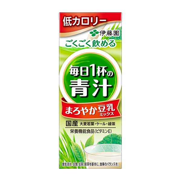 野菜ジュース 伊藤園 毎日1杯の青汁 豆乳ミックス [紙パック] 200ml x 24本[ケース販売][伊藤園 日本 飲料 野菜ジュース 60646] ギフト プレゼント 敬老の日