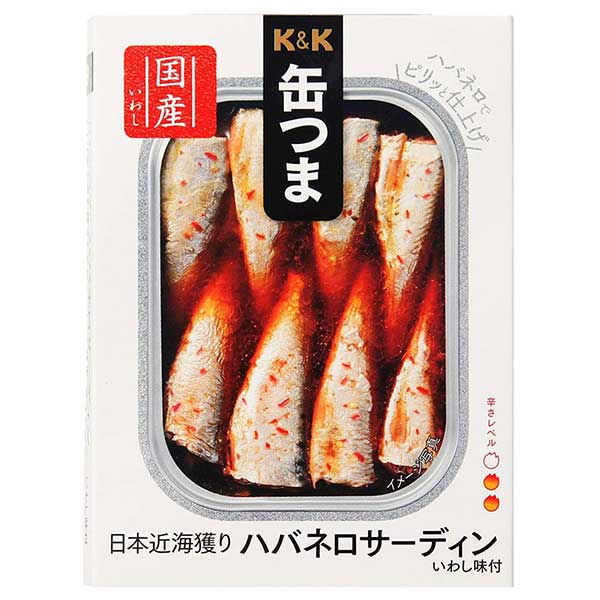 ※ヴィンテージやラベルのデザインが商品画像と異なる場合がございます。当店では、現行ヴィンテージの販売となります。ご指定のヴィンテージがある際は事前にご連絡ください。不良品以外でのご返品はお承りできません。ご了承ください。K&K 缶つま 日本近海どりハバネロサーディン [缶] 105g x 24個[ケース販売] [K&K国分/食品/缶詰/日本/0317816]母の日 父の日 敬老の日 誕生日 記念日 冠婚葬祭 御年賀 御中元 御歳暮 内祝い お祝 プレゼント ギフト ホワイトデー バレンタイン クリスマス原材料:いわし、砂糖、しょうゆ(大豆、小麦、食塩)、ハバネロチリソース、食塩、カラメル色素、増粘剤(グァーガム)