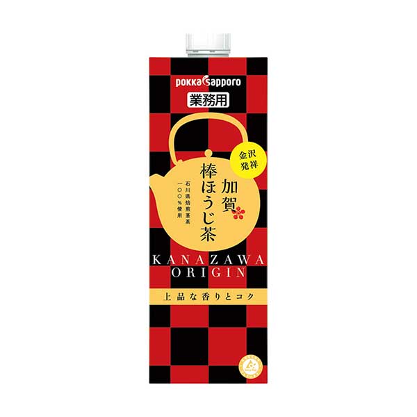 ポッカサッポロ 加賀棒ほうじ茶 業務用 紙パック 1L 1000ml x 6本 ケース販売 4ケースまで同梱可能 ポッカサッポロ 飲料 お茶 日本 HY44 ギフト プレゼント 敬老の日