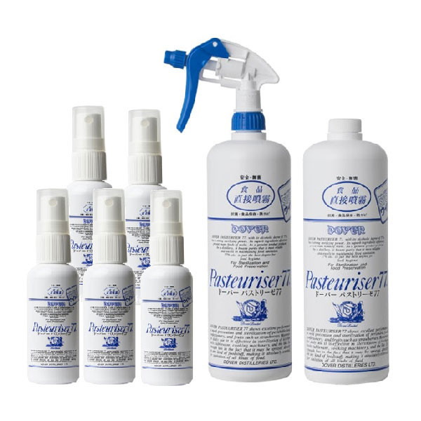 ドーバー パストリーゼ77 空容器 50ml × 5本 + ヘッド付 1000ml + 詰替 1L 1000ml [セット販売] 送料無料(本州のみ) [沖縄お届け不可] アルコール消毒液 防菌 消臭 ウィルス 掃除 除菌 抗菌 アルコールスプレー pasteuriser77 [ドーバー洋酒] あす楽対応 当日発送