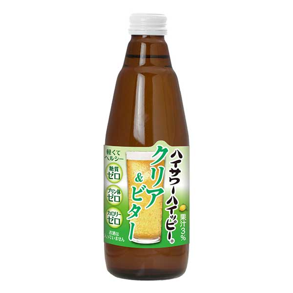 博水社 ハイサワー ハイッピー クリア＆ビター [瓶] 350ml x 12本[ケース販売] [博水社 飲料 割り材 日本] ギフト プレゼント 敬老の日 お歳暮 御歳暮