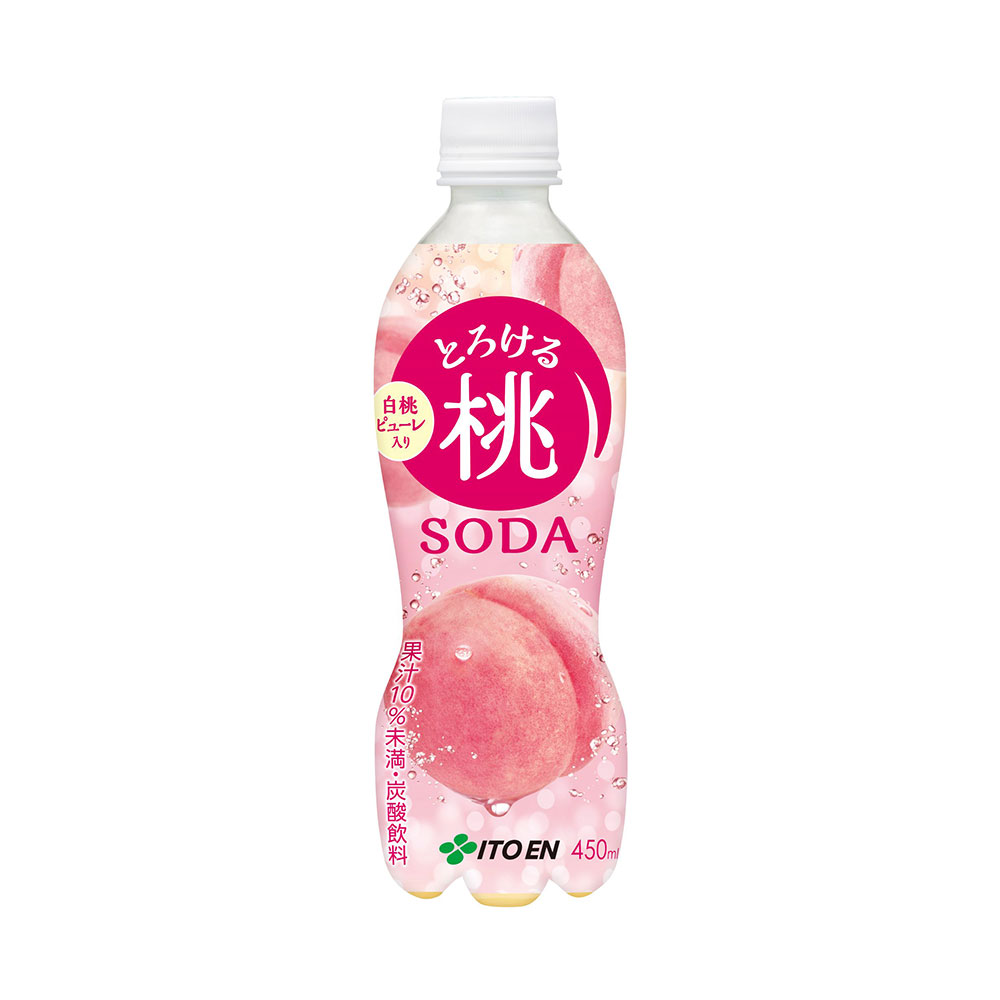 伊藤園 とろける桃SODA PET 450ml x 24本[ケース販売] [日本 伊藤園 64332]