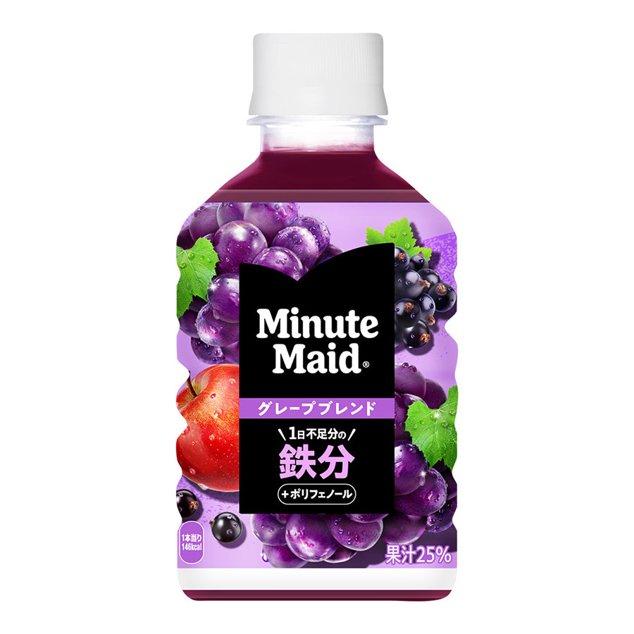 ミニッツメイド ぎゅっ！とフルーツ グレープブレンド 鉄分 [PET] 280ml x 24本[ケース販売][コカコーラ 飲料 果汁 日本 53495]