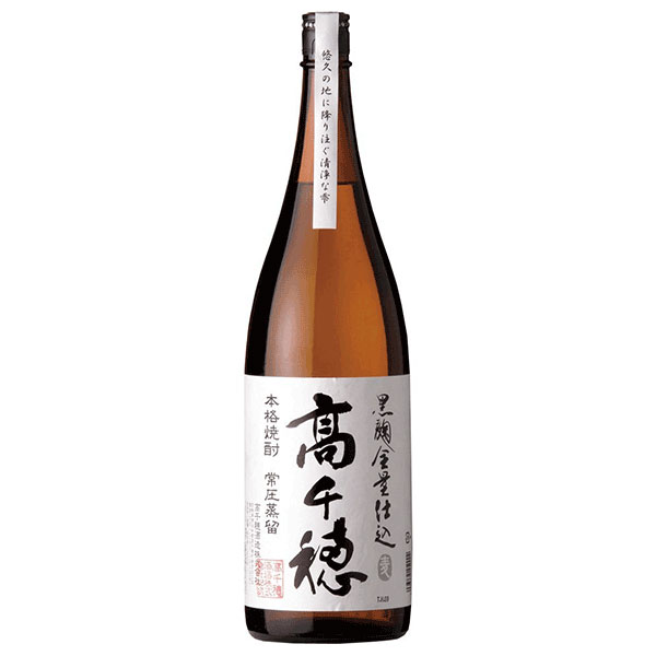 高千穂 麦焼酎 黒麹 白ラベル 25度 1.8L 1800ml [高千穂酒造 宮崎県] 送料無料(沖縄対象外)