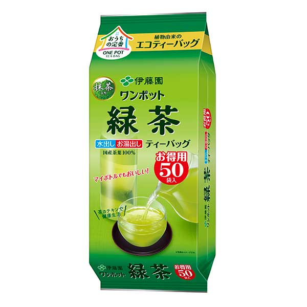 伊藤園 ワンポット エコ ティーバッグ緑茶 (3g x 50袋) x 10パック[ケース販売] 送料無料(沖縄対象外) [伊藤園 日本 飲料 62191]