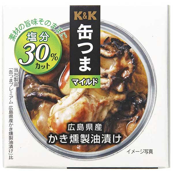 【ポイント2倍 マラソン限定】K&K 缶つまM 広島県産カキ燻製油漬 [缶] 45g × 24個[ケース販売] [K&K国分 食品 缶詰 日本 0317796] ギフト プレゼント 敬老の日 お歳暮